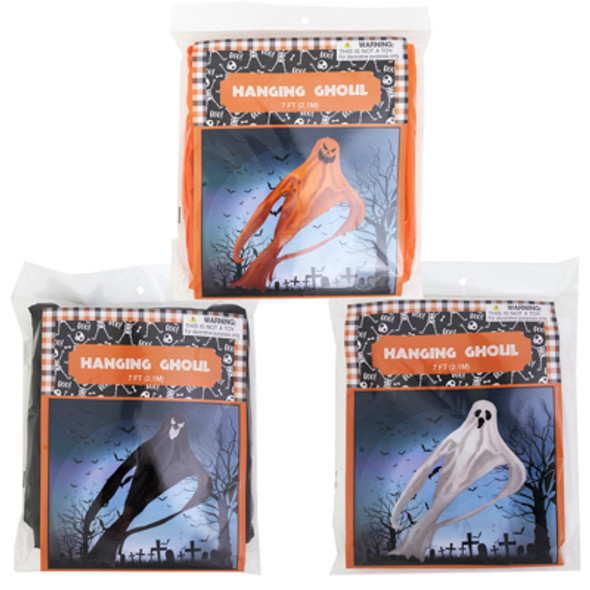 GHOST 7FT GIANT FABRIC HANGING DECOR 3AST COLORS/FACES PB/INSERT CARD