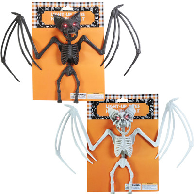 BAT SKELETON LIGHT-UP EYES 10H X 15.75W 2AST NATURAL/BLACK HLWN TCD 3-LR41 BATTERIES INCLUDED
