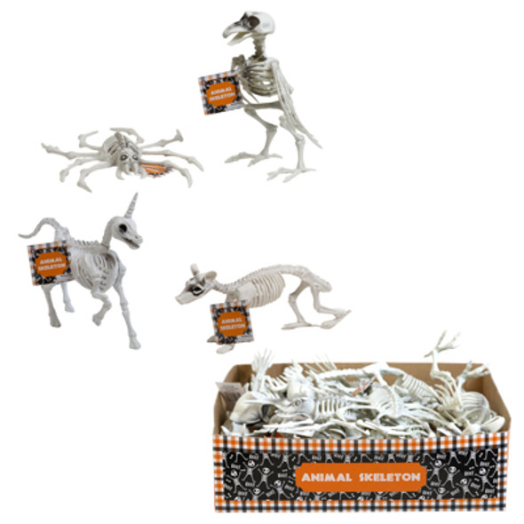 SKELETON ANIMAL 4AST IN 18PC PDQ PLASTIC CROW 7IN H/RAT 11IN L/UNICORN/SPIDER 8IN HT SKELETON ANIMAL 4AST IN 18PC PDQ PLASTIC CROW 7IN H/RAT 11IN L/UNICORN/SPIDER 8IN HT