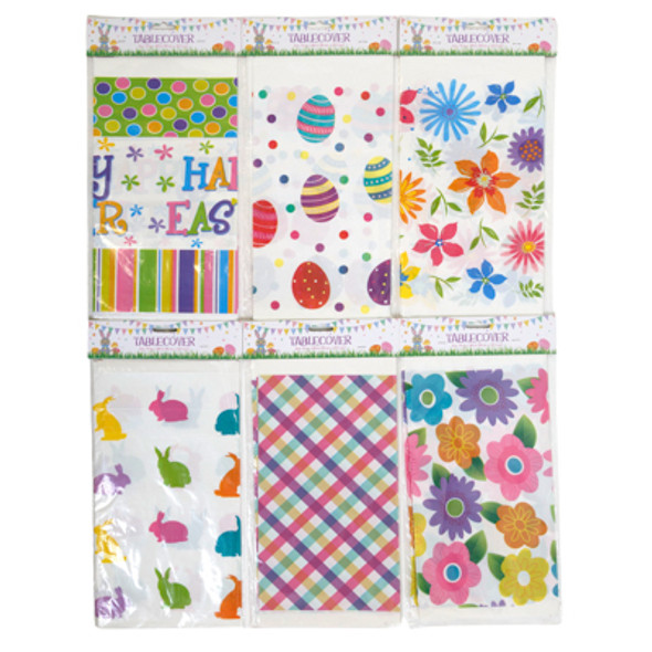 EASTER TABLECOVER 54X108 6AST BORDER PRINTS PBH