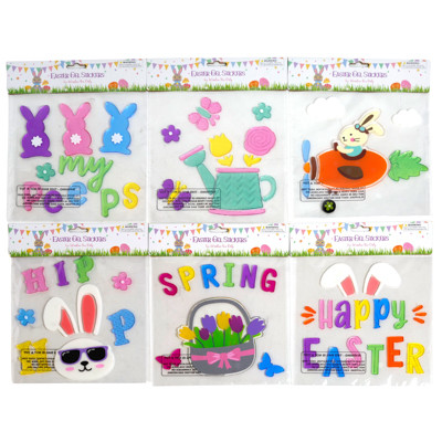 GEL CLING STICKERS EASTER/SPRING 8AST EASTER PBH