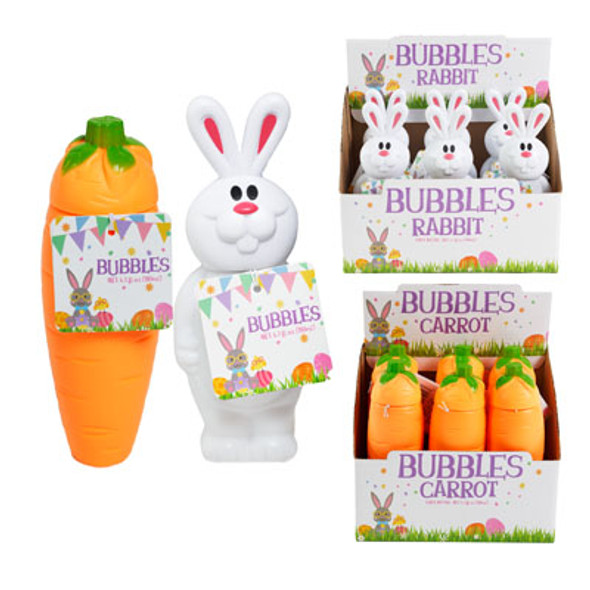BUBBLES CARROT/RABBIT SHAPE 6.1OZ BOTTLE 6PC PDQ UPC LABEL