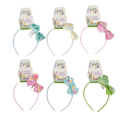 HEADBAND EASTER 6ASST GIRL STYLES  BARBELL CARD