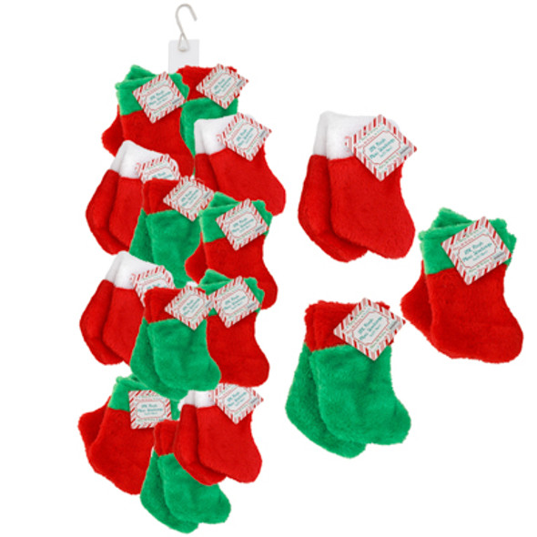 STOCKING MINI 2PK 7IN PLUSH 3ASTCLRS W/INSERTED CLIPSTRIPS/HTJHOOK WEIGHTED TO RED/WHITE STOCKING MINI 2PK 7IN PLUSH 3ASTCLRS W/INSERTED CLIPSTRIPS/HTJHOOK WEIGHTED TO RED/WHITE