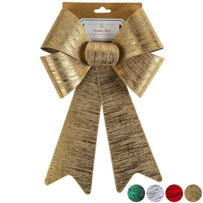 BOW BRUSHED METAL PVC 9X15IN4AST COLORS/XM TCD