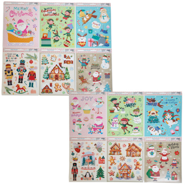 WINDOW CLING CHRISTMAS 12 AST 4C PRINT XM HEADER