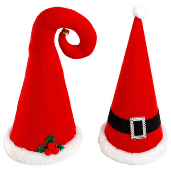 TREE TOPPER/TABLE DECOR XMAS 12IN 2AST SANTA/ELF HAT XM HT TREE TOPPER/TABLE DECOR XMAS 12IN 2AST SANTA/ELF HAT XM HT
