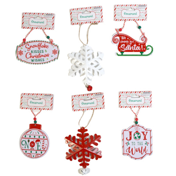 ORNAMENT METAL WITH WOOD BEADS OR BELL 6AST XMAS HEADER CARD ORNAMENT METAL WITH WOOD BEADS OR BELL 6AST XMAS HEADER CARD