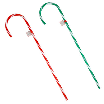 CANDY CANE PLSTC TRANSLUCENT RED/GREEN TUBE 32IN XMAS 28 RED/20 GRN PER CASE