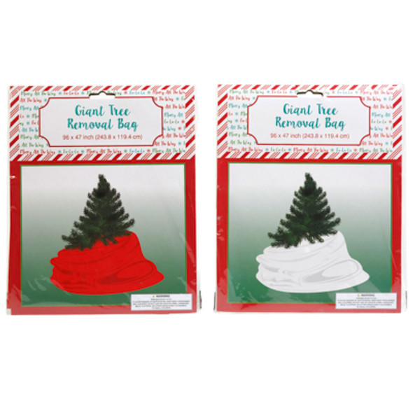 CHRISTMAS TREE REMOVAL BAG GIANT 96X47IN RED OR WHITE PB INSERT CHRISTMAS TREE REMOVAL BAG GIANT 96X47IN RED OR WHITE PB INSERT