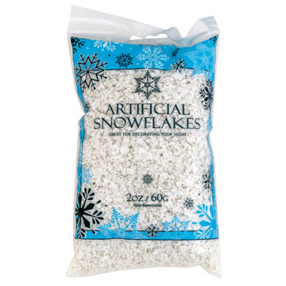 SNOW ARTIFICIAL FLAKES 2OZ BAG BLUE PRTD PB