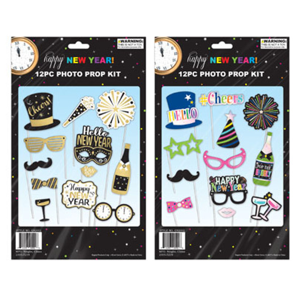 PHOTO PROP KIT NEW YEAR 12PC 2AST COLOR COMBOS W/HOLOGRAPH NY PB INSERT PHOTO PROP KIT NEW YEAR 12PC 2AST COLOR COMBOS W/HOLOGRAPH NY PB INSERT