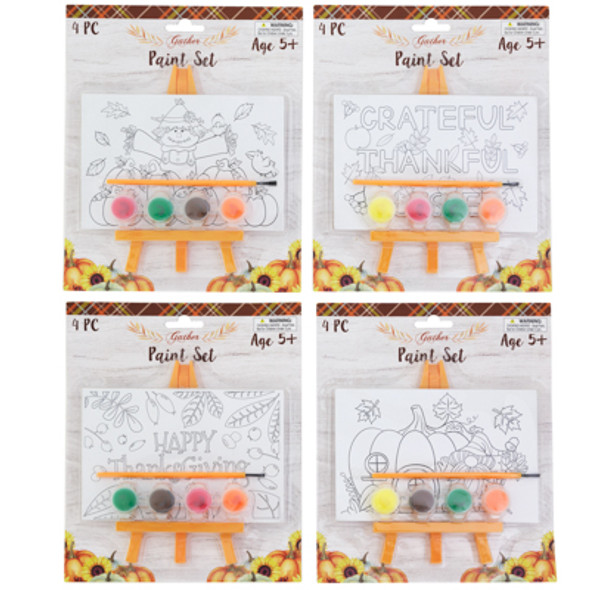 CRAFT KIT PAINT SET W/BOARD & EASEL HARVEST 4PC SET 4AST DESIGNS/BLISTERCARD CRAFT KIT PAINT SET W/BOARD & EASEL HARVEST 4PC SET 4AST DESIGNS/BLISTERCARD