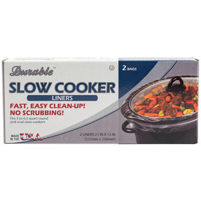 SLOW COOKER LINERS 2 PK IN COLOR BOX 60PC FLR DISPLAY MADE IN USA 21X13