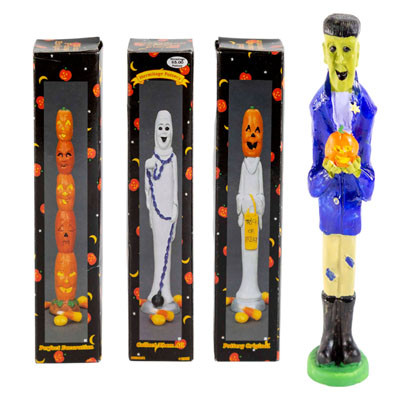 FIGURINES HALLOWEEN RESIN 4ASST COLOR BOXED