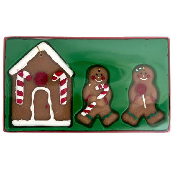 GINGERBREAD WAX ORNAMENTS 3CT GINGERBREAD WAX ORNAMENTS 3CT