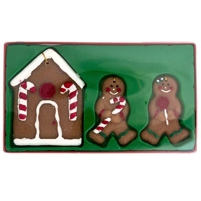 GINGERBREAD WAX ORNAMENTS 3CT