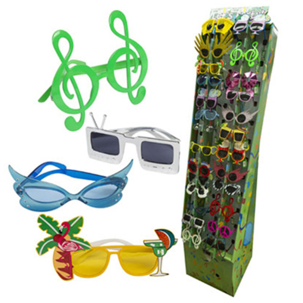 PARTY GLASSES 144PC 12 ASSORTED STYLES FLOOR DISPLAY