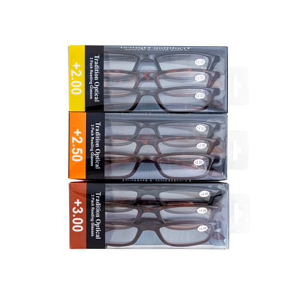 READERS 3PK GLASSES ASSORTED