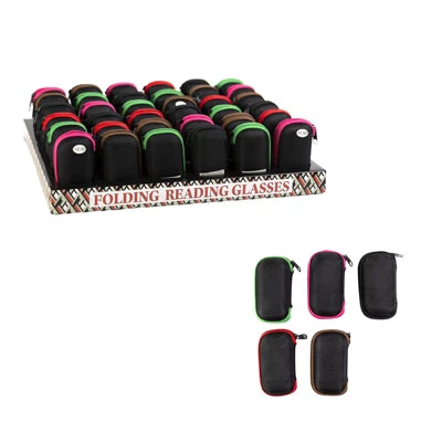 READERS FOLDING W/POUCH ASSORTED 36PC COUNTER DISPLAY