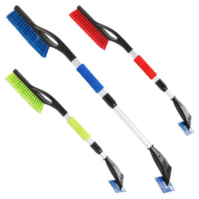 SNOW BRUSH W/ICE SCRAPER EXTENDABLE 3 COLORS  EXT. 28"-35"