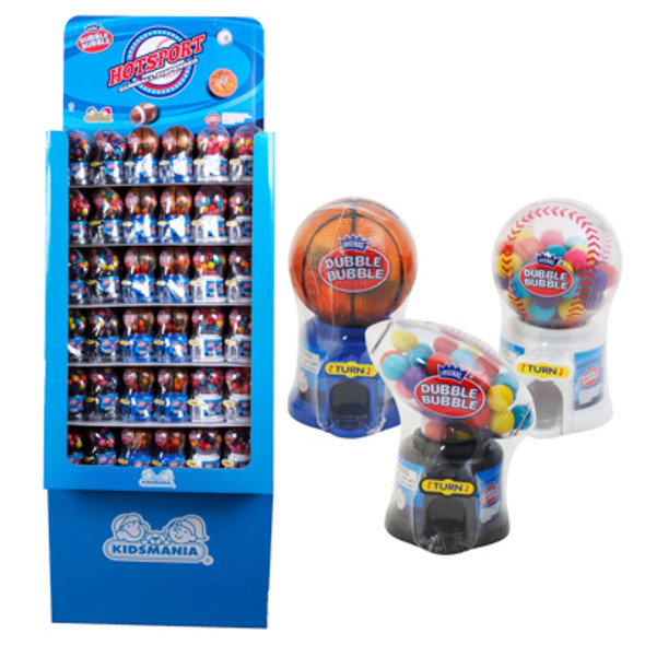 GUMBALL DISPENSER SPORT BALL DUBBLE BUBBLE 3ASST IN FLR DISPL