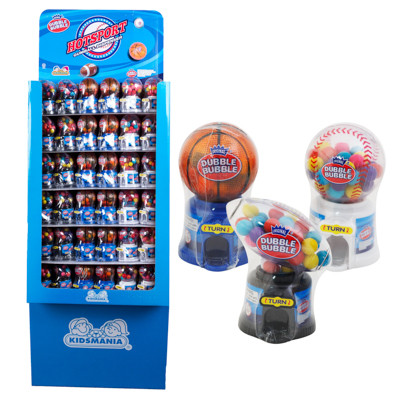 GUMBALL DISPENSER SPORT BALL DUBBLE BUBBLE 3ASST IN FLR DISPL