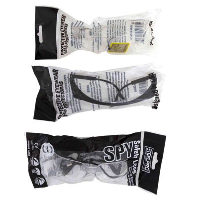 SAFETY GLASSES IN PEG BAG