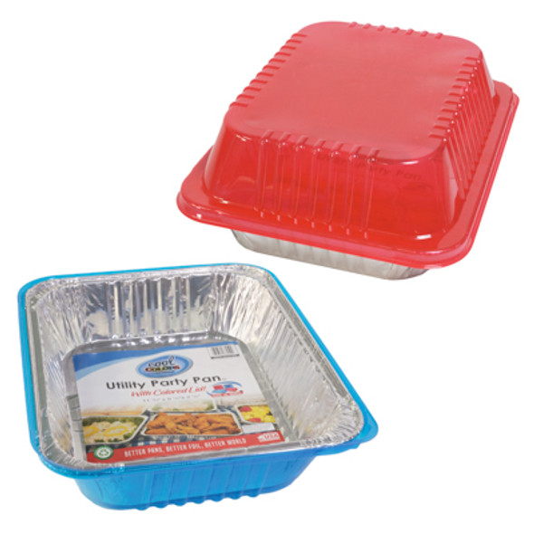 ALUMINUM ROASTERS/BAKING PANS RED/BLUE 60 CT IN FLOOR DISPLAY SEE NOTES FOR DETAIL MADE IN USA