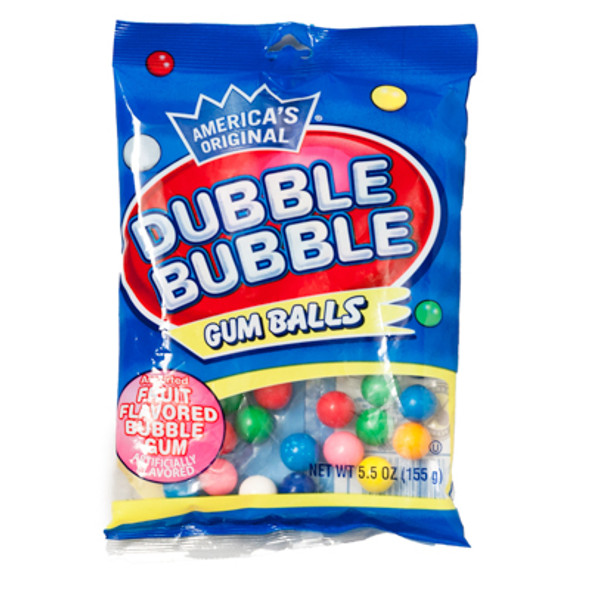 DUBBLE BUBBLE GUM BALLS  5 OZ PEG BAG DUBBLE BUBBLE GUM BALLS  5 OZ PEG BAG