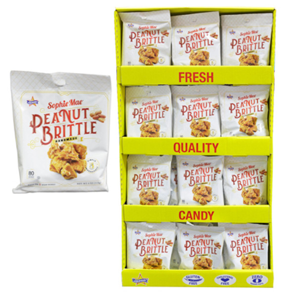 PEANUT BRITTLE BITES SOPHIE MAE 4 OZ BAG IN POWER WING PEANUT BRITTLE BITES SOPHIE MAE 4 OZ BAG IN POWER WING