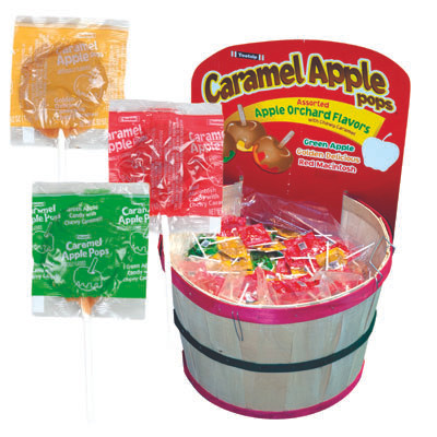 CARAMEL APPLE POPS TOOTSIE 3 ASSTD IN WICKER BASKET