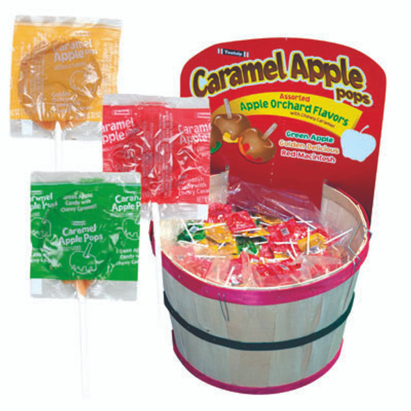 CARAMEL APPLE POPS TOOTSIE 3 ASSTD IN WICKER BASKET