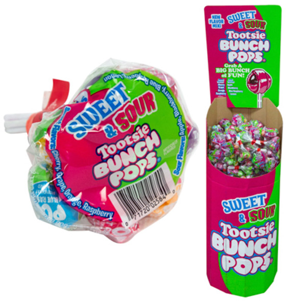 TOOTSIE BUNCH POPS 8PC SWEET & SOUR FLOOR DISPLAY