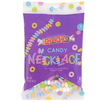 SMARTIES CANDY NECKLACE 2.9 OZ PEG BAG NO AMAZON SALES