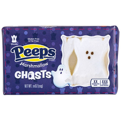 PEEPS MARSHMALLOW GHOSTS 3 CT 1.5 OZ COUNTER DISPLAY