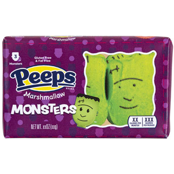 PEEPS MARSHMALLOW MONSTERS 3CT 1.5 OZ COUNTER DSIPLAY