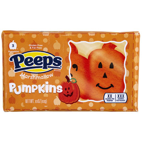 PEEPS MARSHMALLOW PUMPKINS 3CT 1.5 OZ COUNTER DISPLAY PEEPS MARSHMALLOW PUMPKINS 3CT 1.5 OZ COUNTER DISPLAY