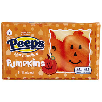 PEEPS MARSHMALLOW PUMPKINS 3CT 1.5 OZ COUNTER DISPLAY