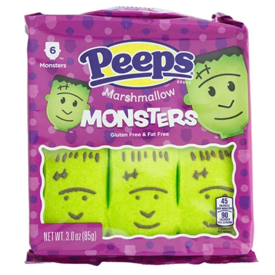 PEEPS 6CT HALLOWEEN MARSHMALLOW MONSTERS 3 OZ IN COUNTER DISPLAY