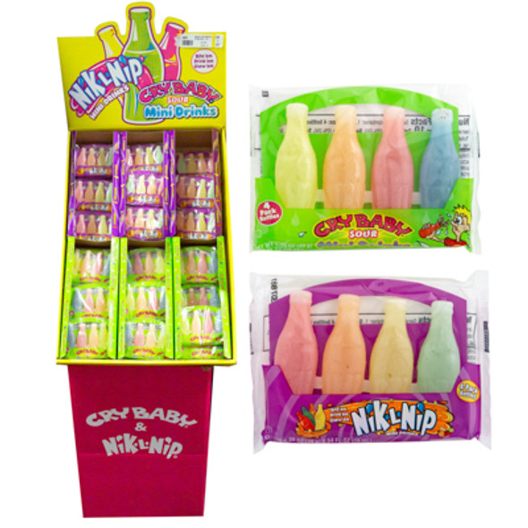 WAX BOTTLE NIK-L-NIP 4PK CRY BABY FLOOR DISPLAY