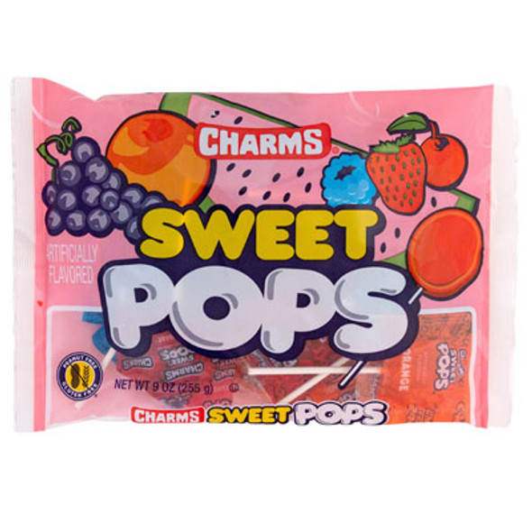 CHARMS SWEET POPS 9 OZ BAG IN COUNTER DISPLAY