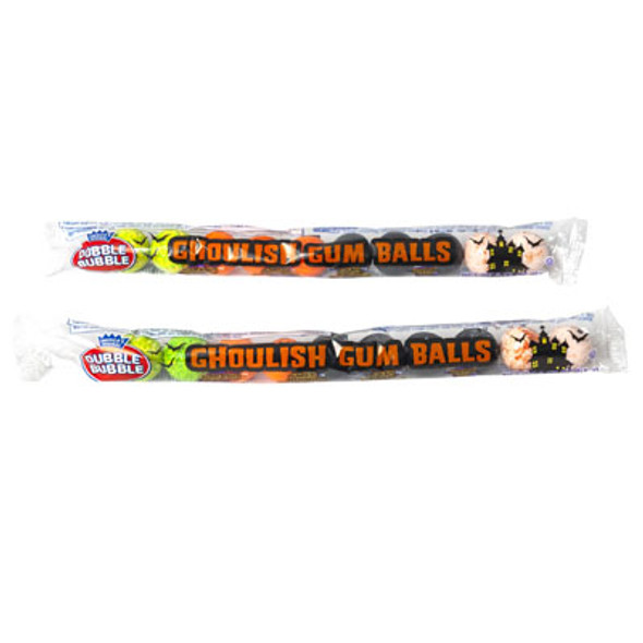 DUBBLE BUBBLE HALLOWEEN GUMBALLS 4 ASSORTED 10 PC PER TUBE COUNTER DISPLAY