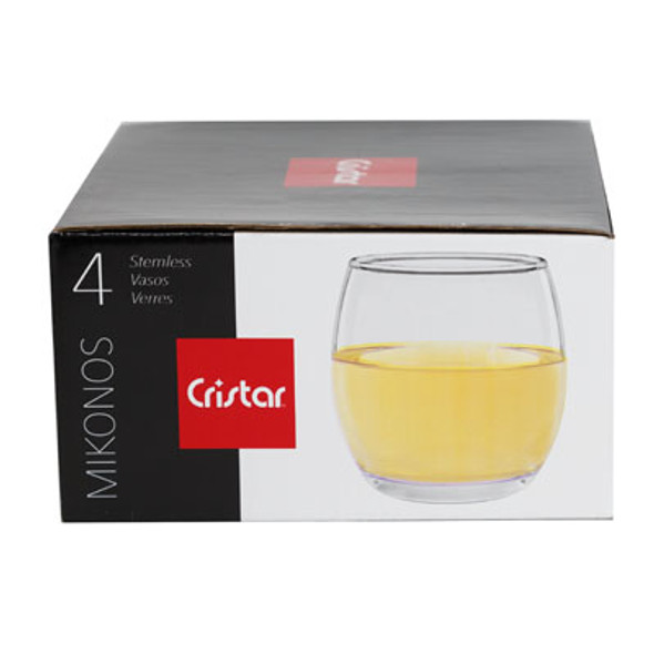 DRINKWARE 4PC SET 12.5OZ STEMLESS WINE CLEAR GLASS LITHO BOXED DRINKWARE 4PC SET 12.5OZ STEMLESS WINE CLEAR GLASS LITHO BOXED