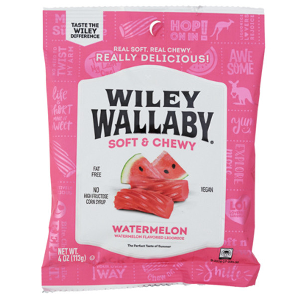 LICORICE WILEY WALLABY WATERMELON 4 OZ PEG BAG NO AMAZON SALES