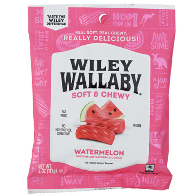 LICORICE WILEY WALLABY WATERMELON 4 OZ PEG BAG NO AMAZON SALES