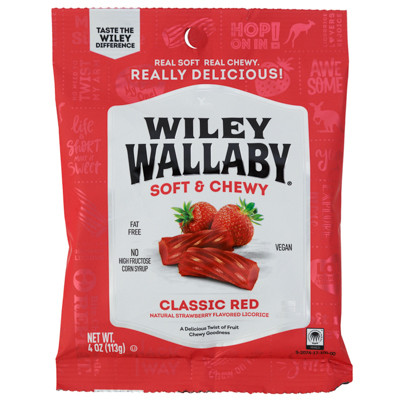 LICORICE WILEY WALLABY RED 4 OZ PEG BAG NO AMAZON SALES