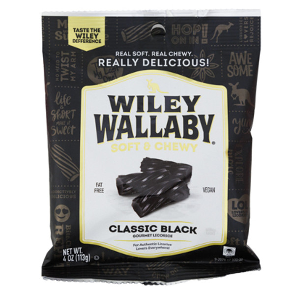 LICORICE WILEY WALLABY BLACK 4 OZ PEG BAG NO AMAZON SALES
