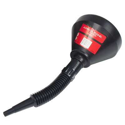 FUNNEL OIL JUMBO W/FILTER 14.5IN BLACK RECYCLED PLASTIC/HARDWARE LABEL