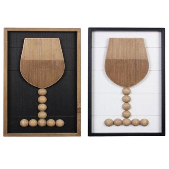WALL ART 2AST WINE GLASS W/BLESSING BEADS WOOD FRAMED ($11.25) WALL ART 2AST WINE GLASS W/BLESSING BEADS WOOD FRAMED ($11.25)